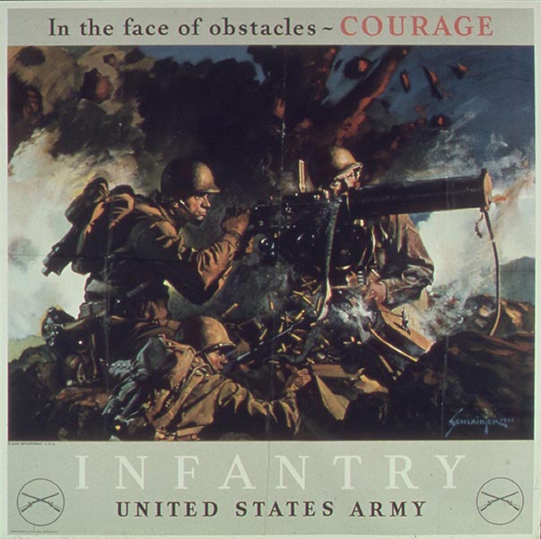 In the face of obstacles Courage poster